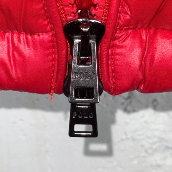 Polo Ralph Lauren Glossy Quilted Vest, red Medium $348 - Picture 11 of 15